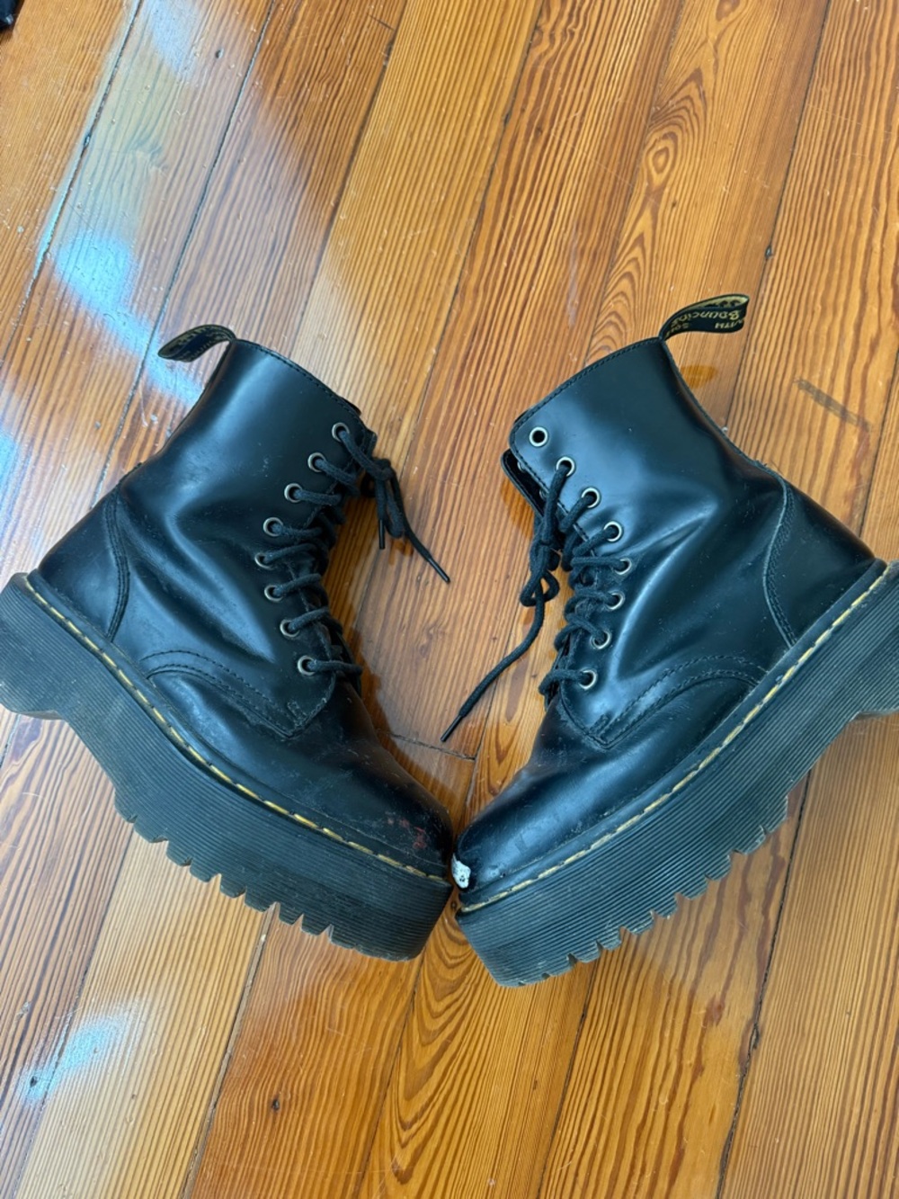 Dr. Martens Black Platform Lace-Up Women's Boots
